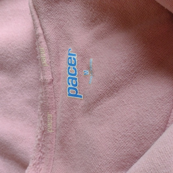 Pacers Zip up off white & Pink Women's size medium 80% cotton 20% polyester - Picture 9 of 9